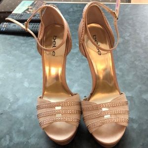 💥✨bebe BRAND NEW tan rhinestone stilettos.